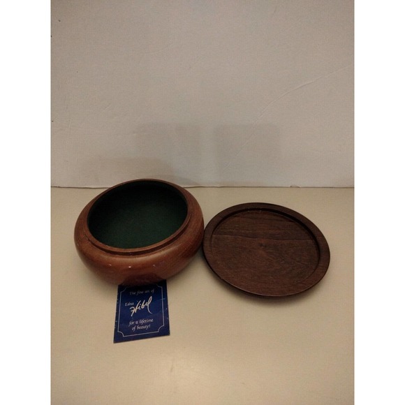 Vintage Edna Hibel Round Wood Jewelry/ Trinket Box Signed 6" round - 2.5" tall - Picture 3 of 7